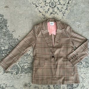 Brown/black plaid blazer